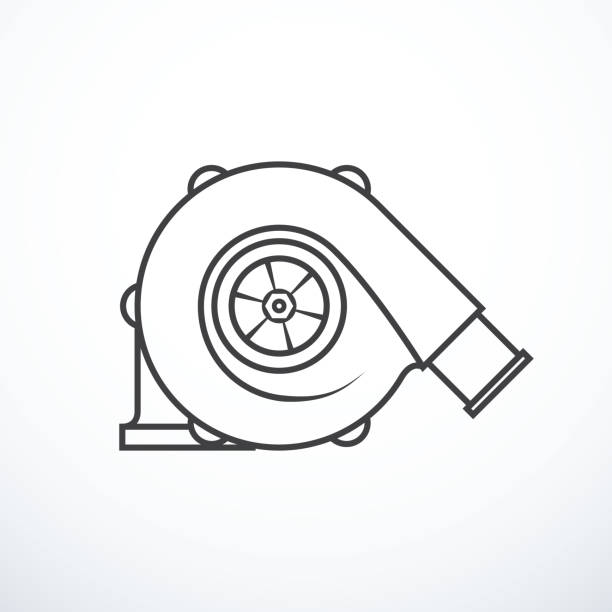 Vector turbocharger isolated Vector turbocharger isolated. Turbocharger icon turbo stock illustrations