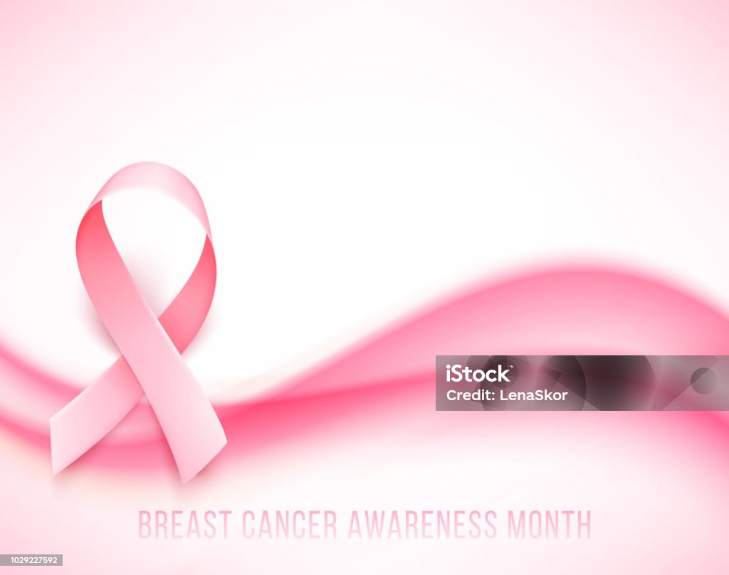 Symbol of Breast cancer awareness month in october. Realistic pink ribbon. Symbol of Breast cancer awareness month in october. Vector background with realistic pink ribbon. Vector illustration. Breast Cancer Awareness Ribbon stock vector