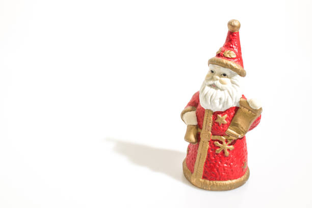 Christmas decorations, santa claus isolated in a white background composition