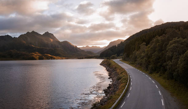 istock Aerial view of an empty road 1029232002