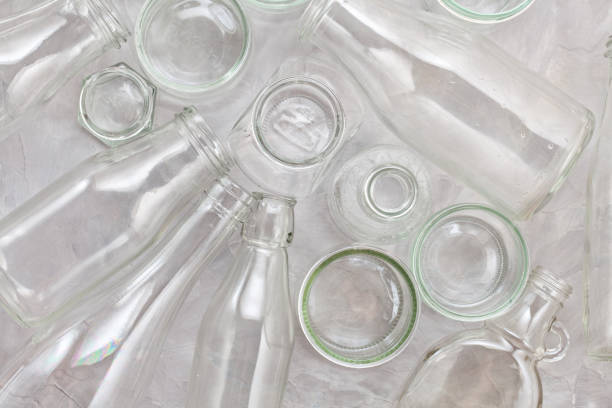 Multiple glass bottles sealed with cork stoppers