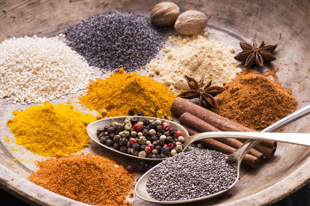 istock mixed spices in wooden dish 1029246152