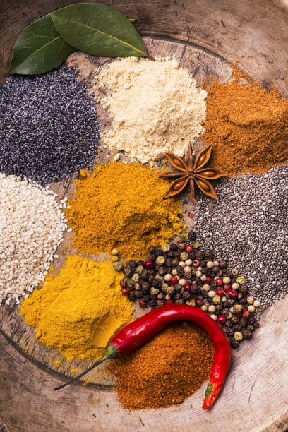 istock mixed spices in wooden dish 1029248352