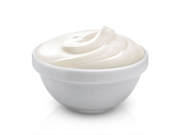 istock Sour cream isolated on white background 1029255362