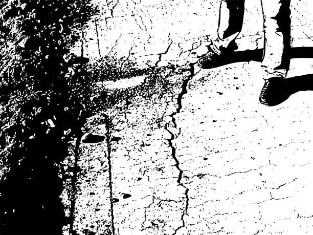 kırık toprak üzerinde duran adam - getty stock illustrations