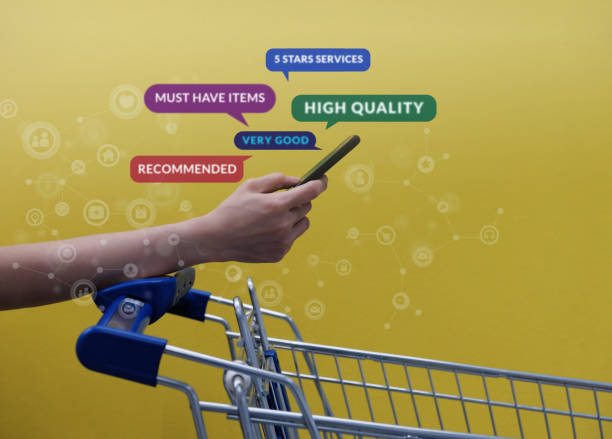 istock Customer Experience and Shopping LifestyleConcept. Smart Client with Empty Cart Reading Online Positive Review via Smartphone before Buying Products 1029265300