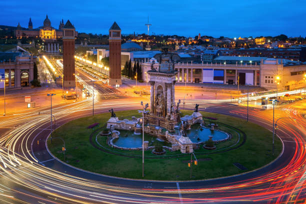 istock Spanish Square aerial view in Barcelona 1029265336