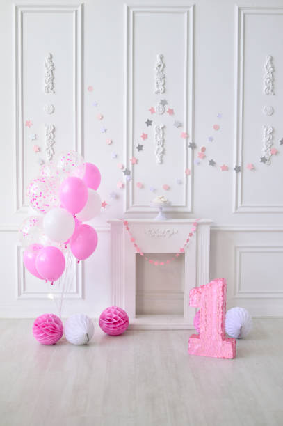 istock First birthday. Children birthday decoration. 1029283526