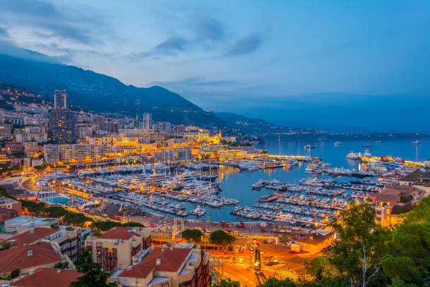 istock Sunset view of Port Hercule in Monaco 1029283786