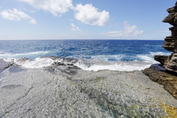 istock Waves hitting rocky coastline in Antigua 1029284082