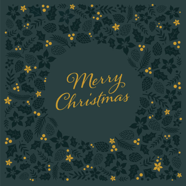 フレーム付きのクリスマス カード。 - holly frame christmas picture frame点のイラスト素材／クリップアート素材／マンガ素材／アイコン素材
