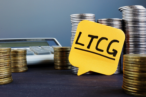 Label with abbreviation Long term capital gains LTCG.