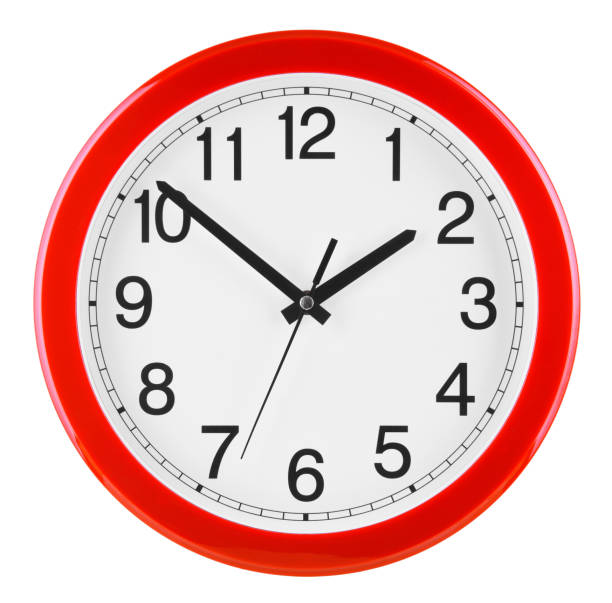 istock Wall clock isolated on white background. Ten to two 1029298436