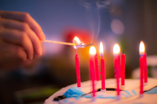 istock birthday cake with candles. 1029327734