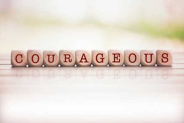 istock Courageous written on cube wooden blocks. 1029328826
