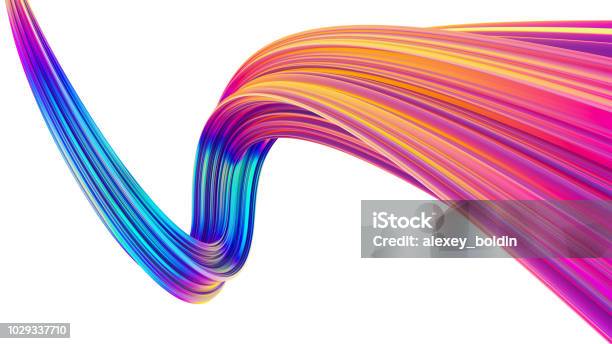 Holographic Foil Ribbon Twisted Shape For Trendy Christmas Backgrounds Stock Photo - Download Image Now
