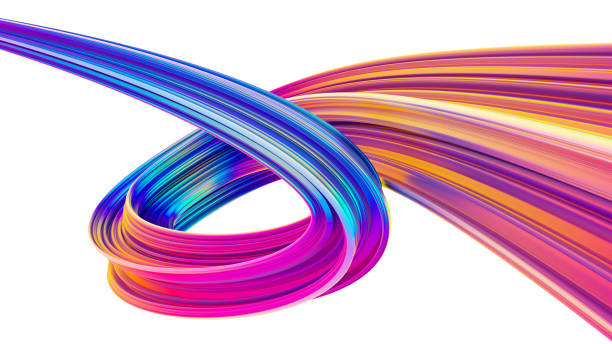 istock Holographic colored abstract twisted shape for trendy Christmas backgrounds and posters 1029338972