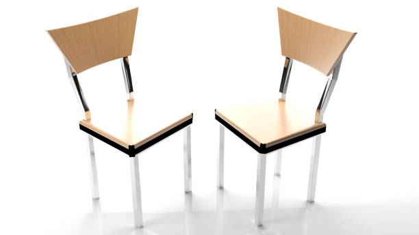 istock Couple of modern chairs on white background - 3D rendering 1029343520