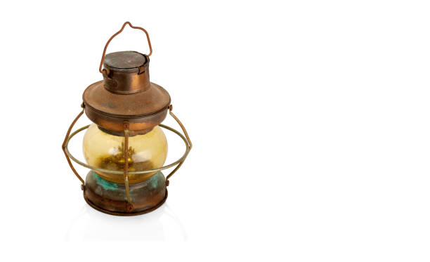 istock Retro copper kerosene lantern closeup isolated 1029343828