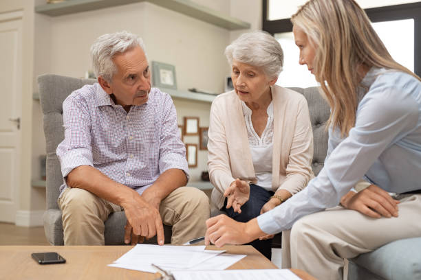 istock Senior couple discussing investment 1029343914