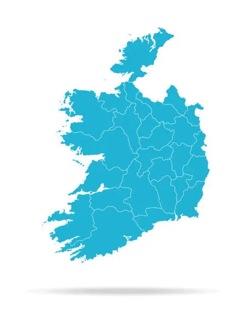 Vector illustration of 40 - Ireland - Lava Blue Empty q10