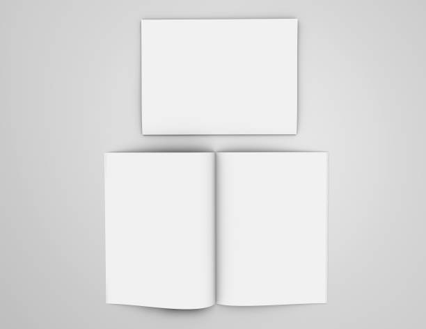 istock Magazines blank open inside pages and cover mockup illustration. 1029366518