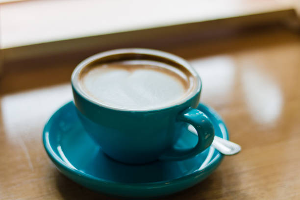 istock Hot Latte on the wooden table 1029369660