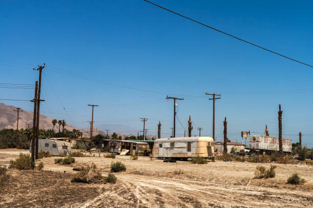 istock Abandoned trailer in Salton Sea Beach, CA. 1029372520