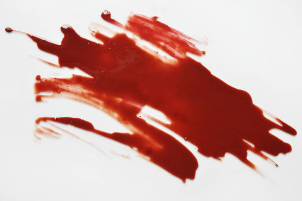 Top view of blood red Spread on white ground.