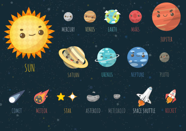 Set Of Universe Solar System Planet And Space Element On Universe  Background Vector Illustration In Cartoon Style Stock Illustration -  Download Image Now - iStock