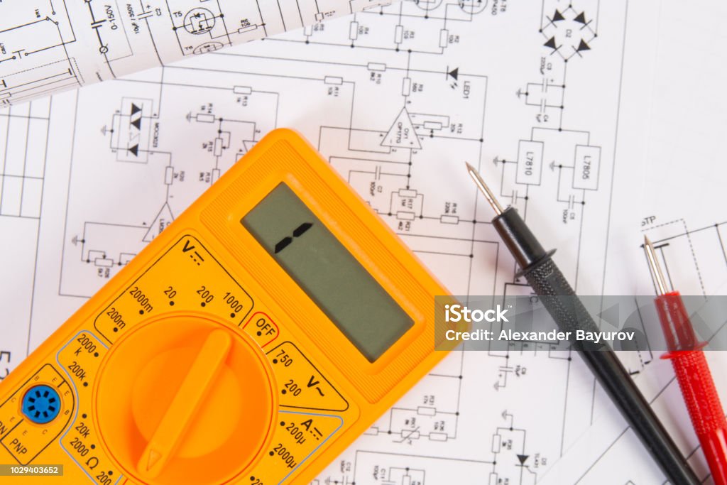 Digital Electrical Electronics And Engineering Printed Drawings Of Electrical Circuits And ...