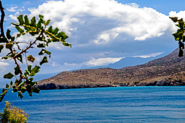 Sea and mountain in crete