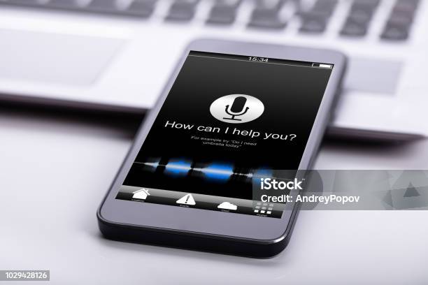 Smart Phone On Desk Stock Photo - Download Image Now - Voice, Searching, Control