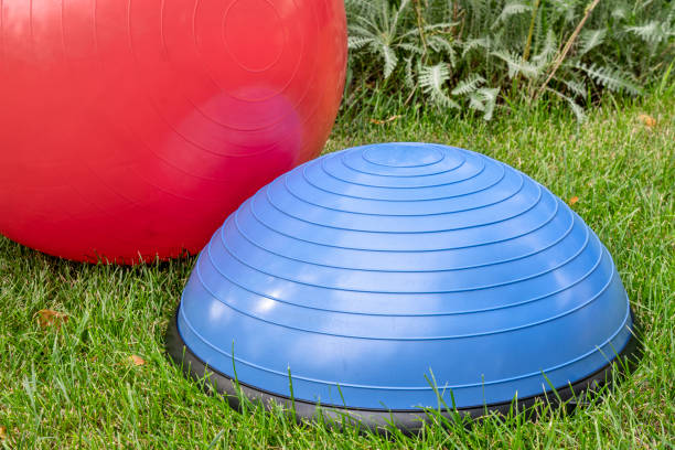 istock Balance training balls on green grass 1029431436