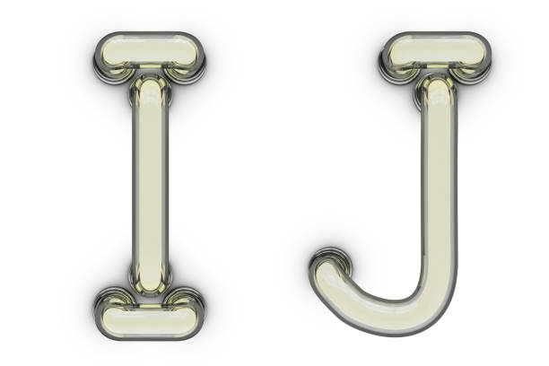 Neon tube letter on yellow background. 3D rendering