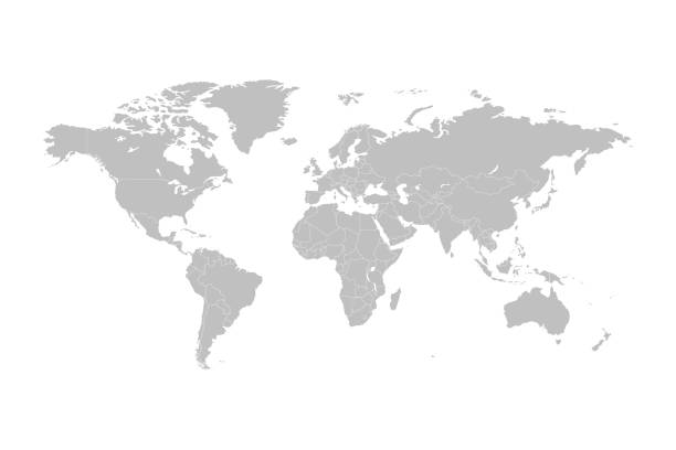 dünya harita vektör - dünya haritası stock illustrations