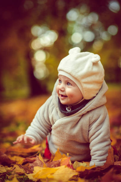istock Happy baby boy in autumn 1029451330