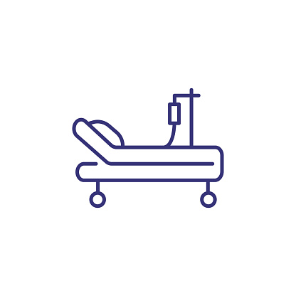 Intensive care unit line icon. Resuscitation, rehabilitation, hospital ward. Medicine concept. Vector illustration can be used for topics like healthcare, hospital, medical care