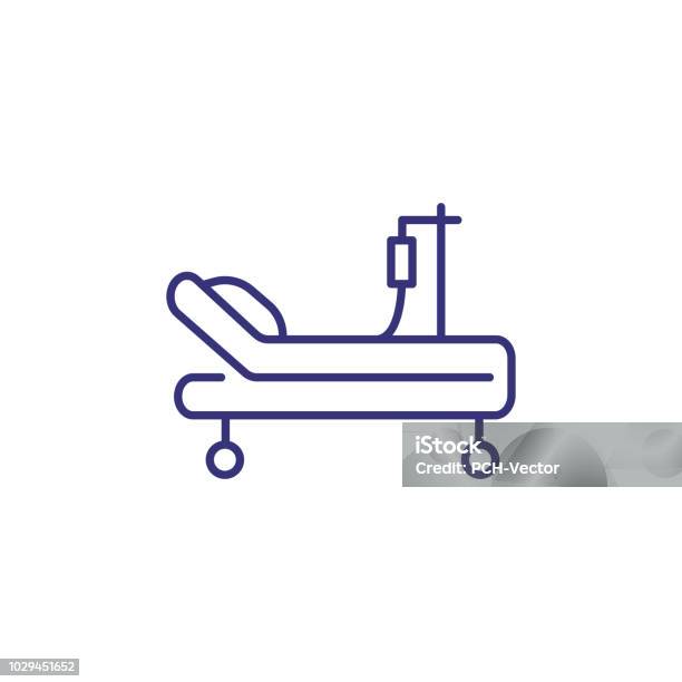 Intensive Care Unit Line Icon Stock Illustration - Download Image Now - Bed - Furniture, Hospital, Icon Symbol