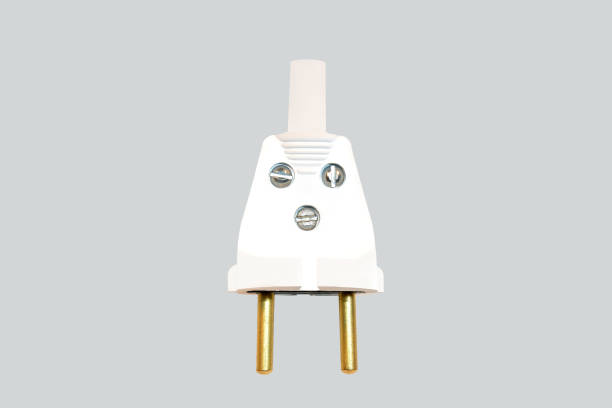 istock Electric plug isolated on gray background 1029461132
