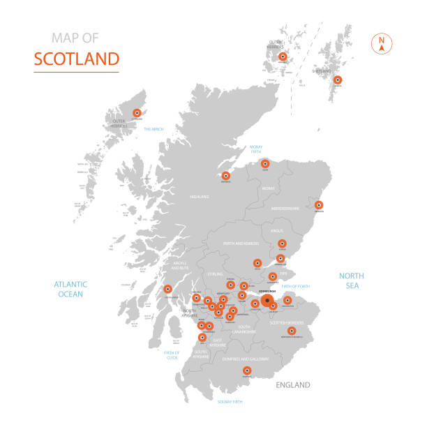 管理部門とスコットランドの地図。 - symbol infographic circle vector点のイラスト素材／クリップアート素材／マンガ素材／アイコン素材