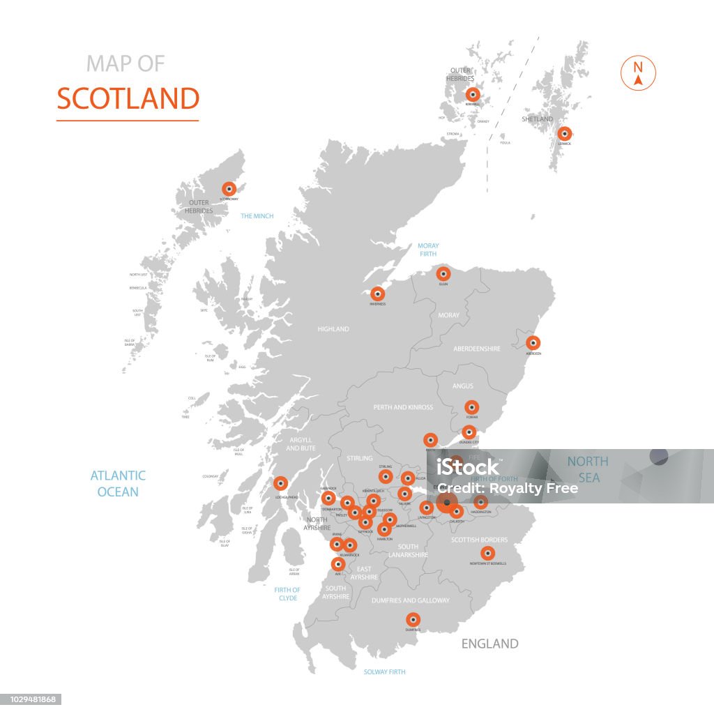 Scotland Admin Map Scotland Map With Administrative Divisions Stock Illustration ...