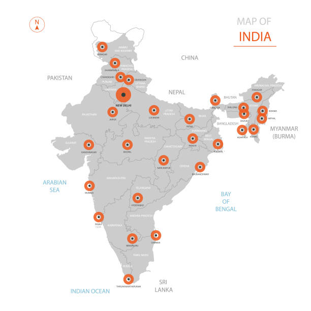 管理部門とインドの地図。 - symbol infographic circle vector点のイラスト素材／クリップアート素材／マンガ素材／アイコン素材