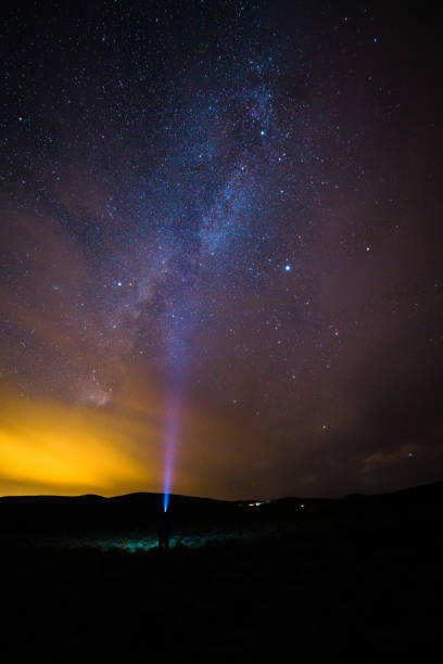 istock Light Beams and Milky Way Galaxy Landscape Scenic 1029482692