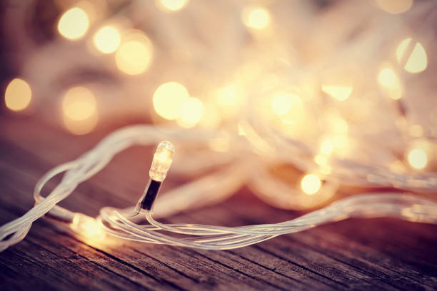 istock Christmas garland lights from LED bulbs 1029484920