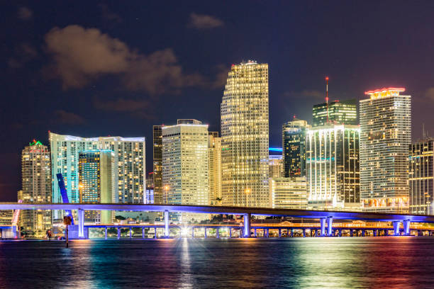 istock Miami city skyline panorama at dusk 1029489508