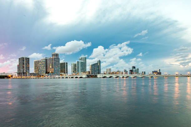 istock Miami city skyline panorama at dusk 1029489610