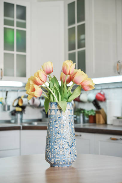 istock Bouquet of tulips in interior 1029489624