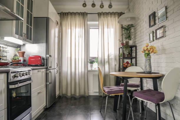 istock Interior of the kitchen in Scandinavian style 1029491970
