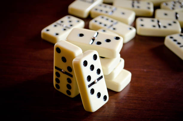 istock Domino game on the wooden table 1029501808